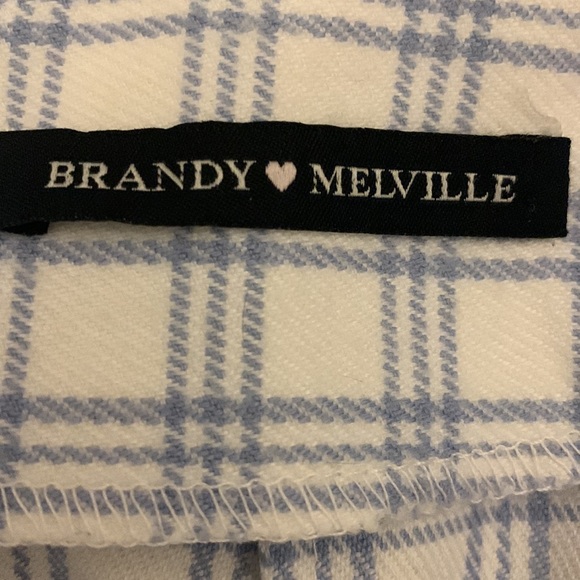 WORN ONCE - Brandy Melville Blue Plaid Skirt - Picture 3 of 3
